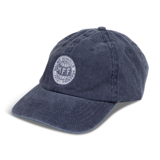 Keps Retro round shield Vintage Washed navy Dad Cap