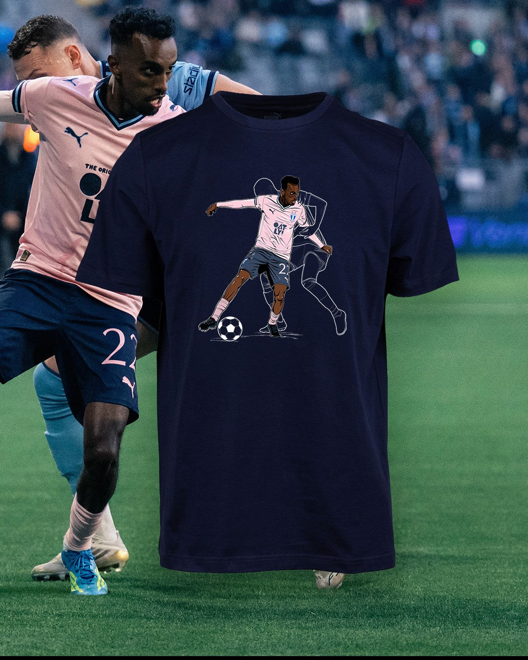 T-shirt barn marinblå Taha Ali