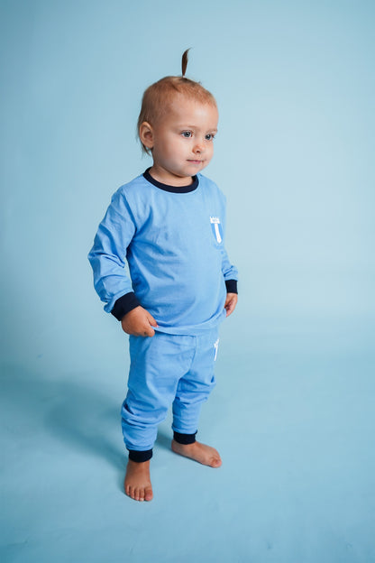 Pyjamas 2-delad ljusblå