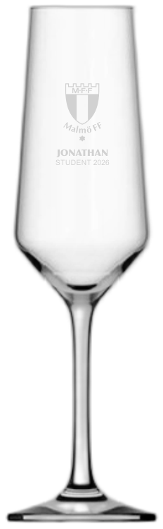 Champagneglas student eget namn
