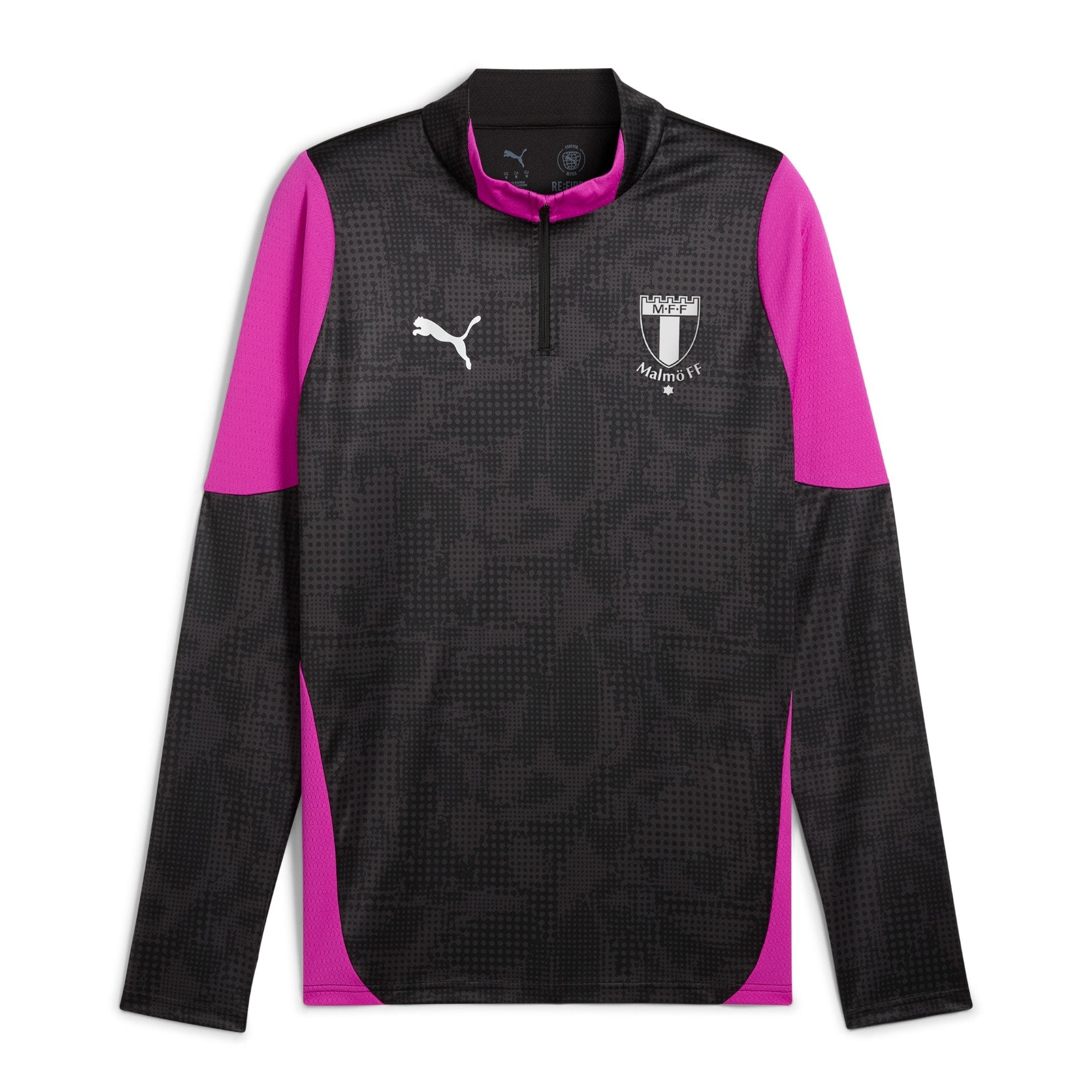 Puma teamCUP Training 1/4 Zip Top Black Deep Orchid 25