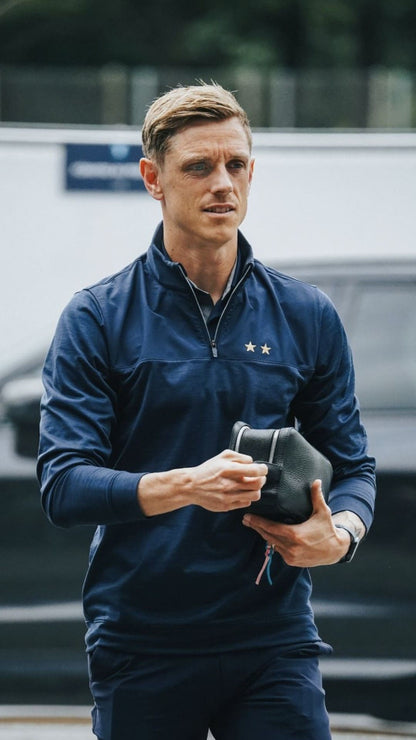 Puma Cloudspun Colorblock 1/4 Zip Navy Blazer